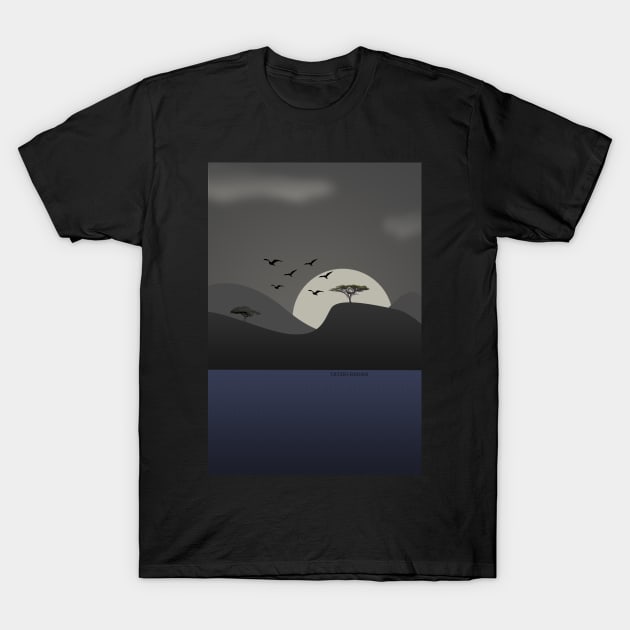 Nature's Night View - The Digital Artwork T-Shirt by tatzkirosales-shirt-store